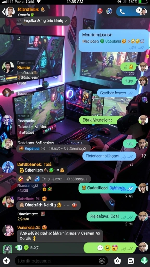 Tangkapan layar pertarungan epik dengan efek visual.