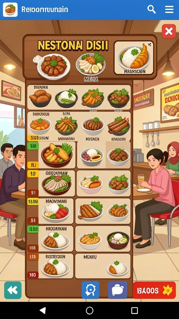 Ilustrasi dunia fantasi yang kaya dan mendetail.