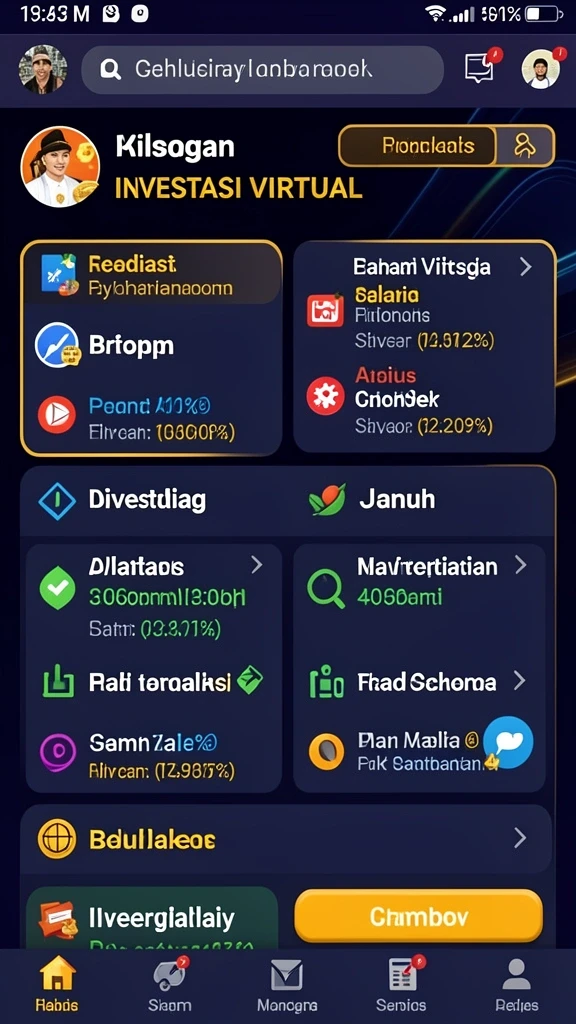 Tampilan antarmuka aplikasi DEWAKOIN99 yang menarik dan user-friendly.
