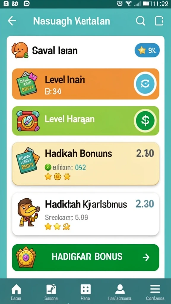 Tangkapan layar menu peningkatan karakter.