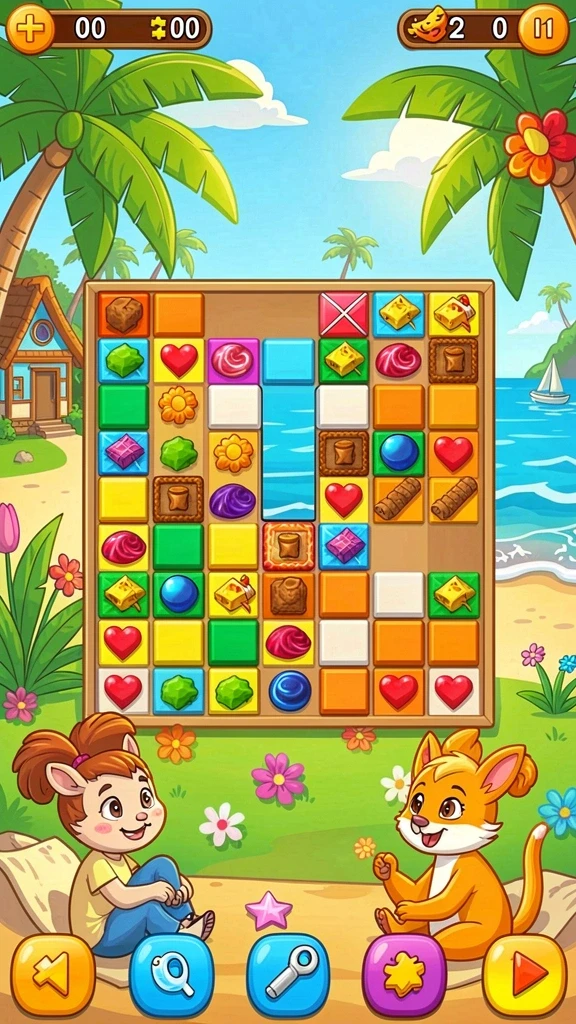 Level menantang yang mengasah strategi dan keterampilan.