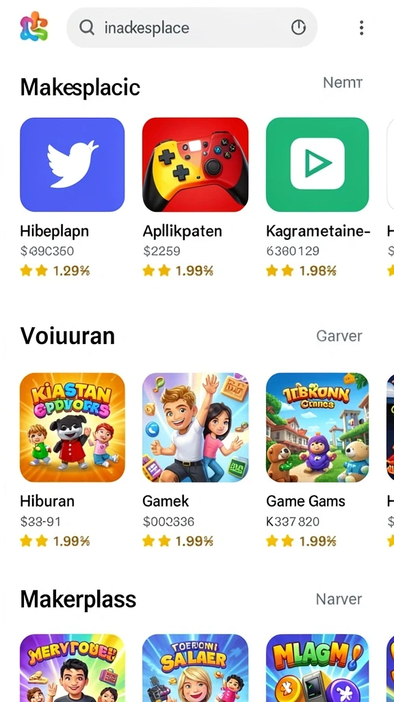 Grafis yang menawan dan penuh warna.